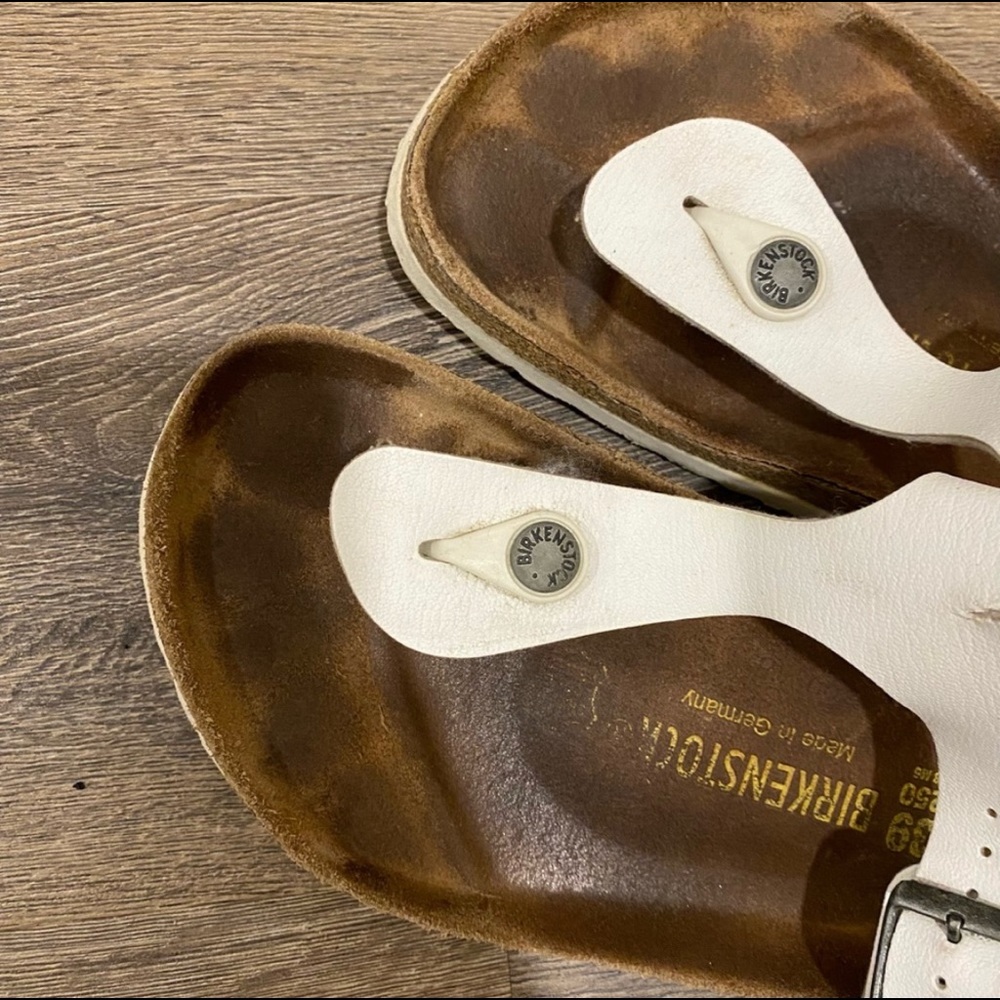 Birkenstock White Gizeh Sandal Shoes - Picture 2 of 4